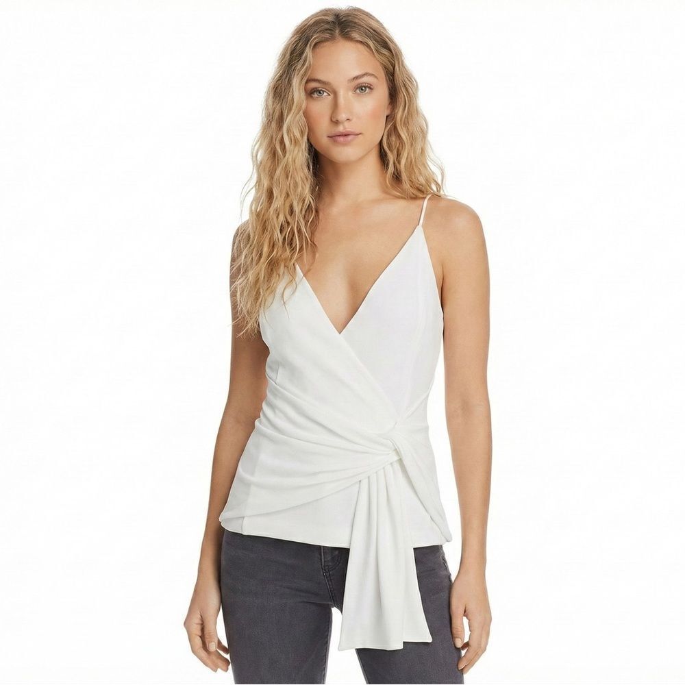 C/MEO Collective Interrupt Ivory Twist Front Tank Top Medium NWT Dressy White